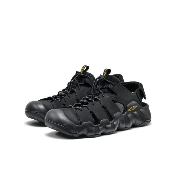 Men's Hyperport Fisherman Leather Sandal  |  Black/Keen Yellow