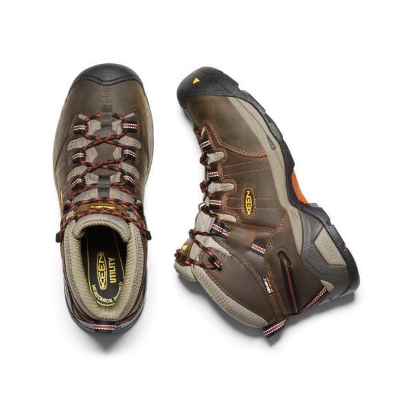 Men's Detroit XT Waterproof Boot (Soft Toe) | Black Olive/Leather Brown