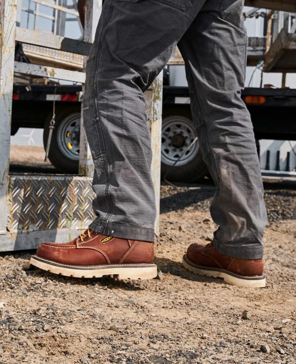 Men's Cincinnati 6 Waterproof 90° Heel Boot (Soft Toe) | Tuscan Red/Sandshell
