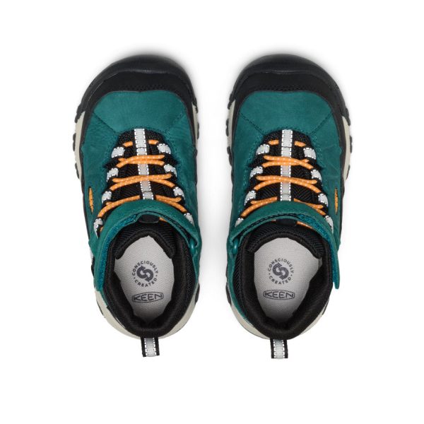 Little Kids' Targhee IV Waterproof Hiking Boot  |  Mediterranea/Flame Orange
