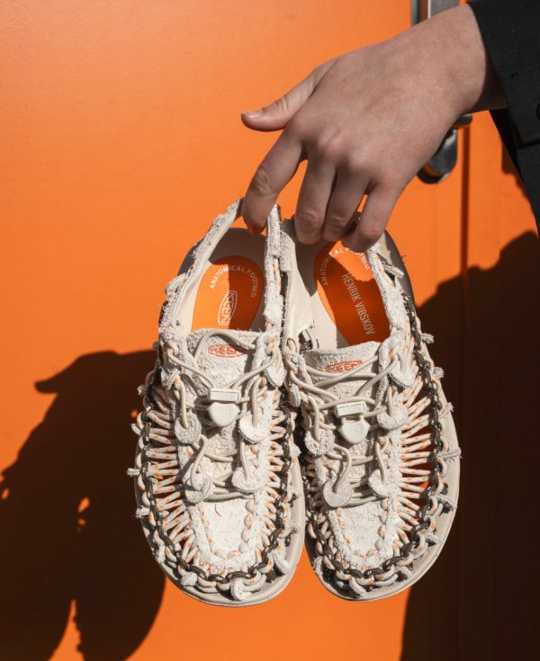All Gender UNEEK Leather Henrik Vibskov Sneaker  |  Tangerine Cream