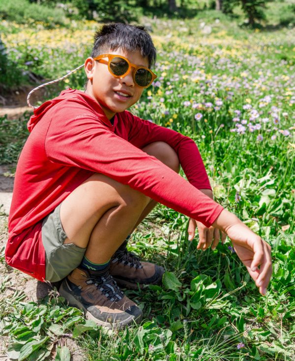 Little Kids' Targhee IV Waterproof Hiking Boot  |  Mediterranea/Flame Orange