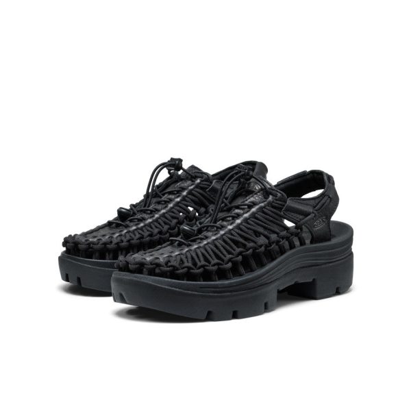 All Gender UNEEK PLT Sneaker | Black Smooth Lea